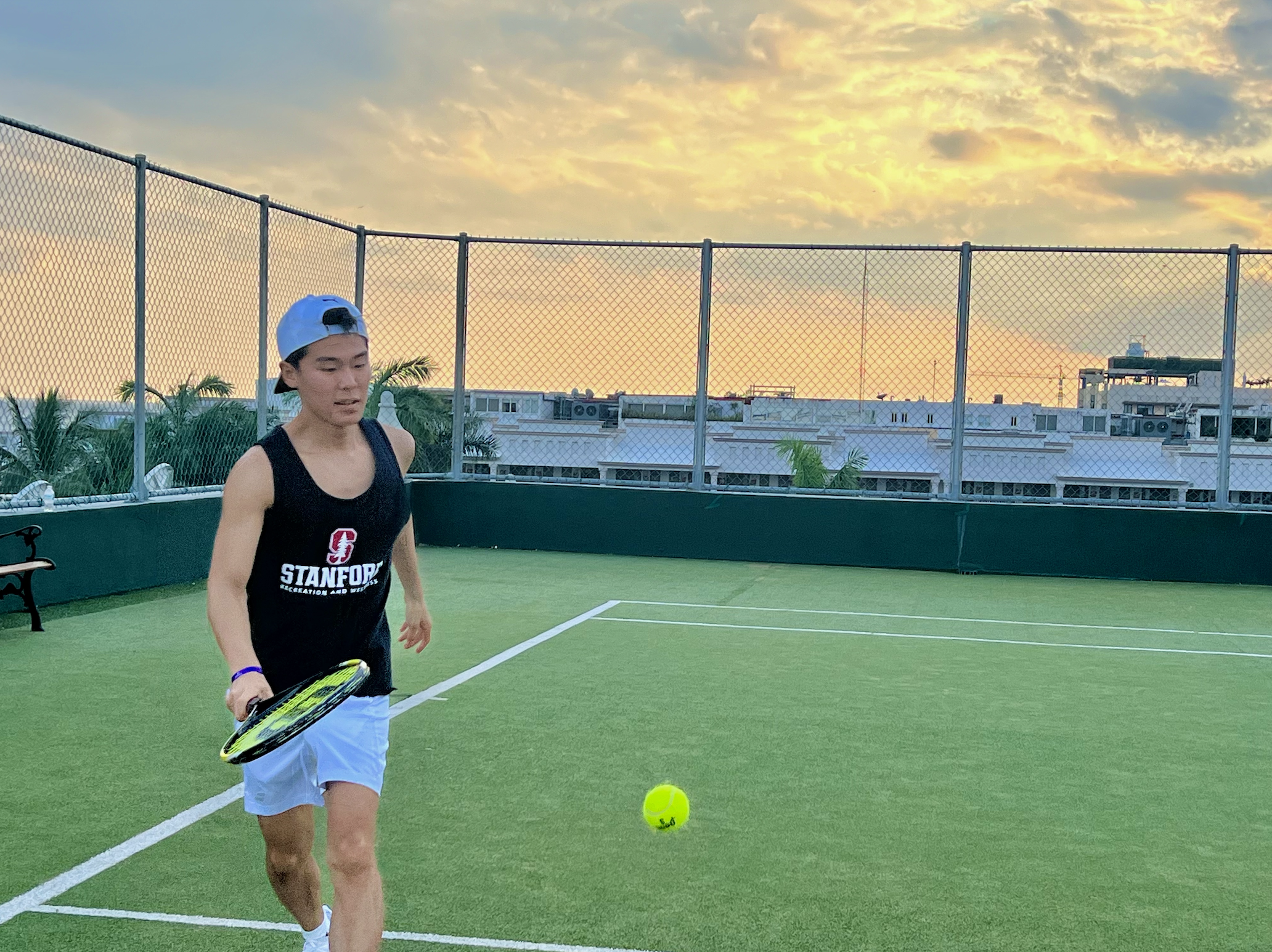 Playing on a grass court in Mexico